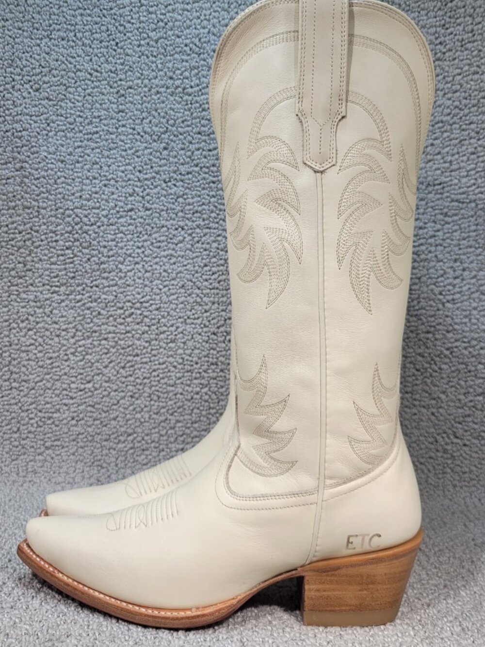 Tecovas The Annie Women's Size 8B Bone Cowhide Cowgirl Boots